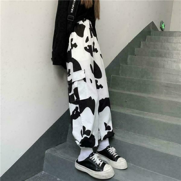 aesthetic clothes style & 8211 autumn cow print pants 3101