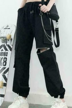 aesthetic clothes style & 8211 black casual cargo pants 5551