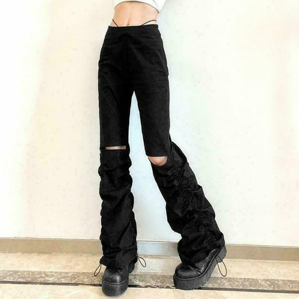 aesthetic clothes style & 8211 black goth high waist pants 5266