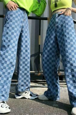 aesthetic clothes style & 8211 blue plaid harajuku pants 4522