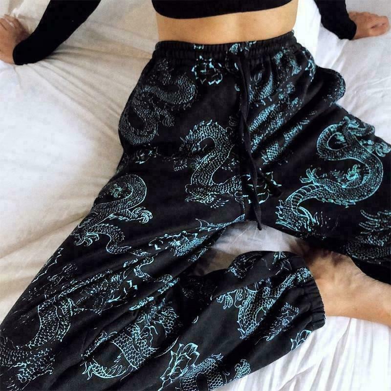 aesthetic clothes style & 8211 harajuku dragon style baggy sweatpants 5634