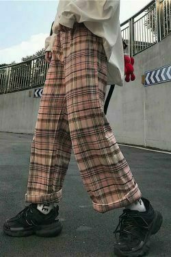 aesthetic clothes style & 8211 loose plaid pants 3932