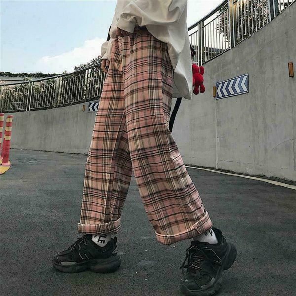 aesthetic clothes style & 8211 loose plaid pants 6248