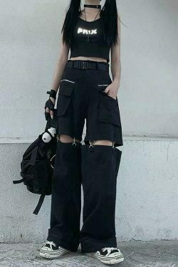 aesthetic clothes style & 8211 punk black cargo pants 6598