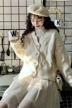 aesthetic fashion trending & 8211 soft girl white cardigan sweater 1695