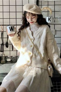 aesthetic fashion trending & 8211 soft girl white cardigan sweater 2177