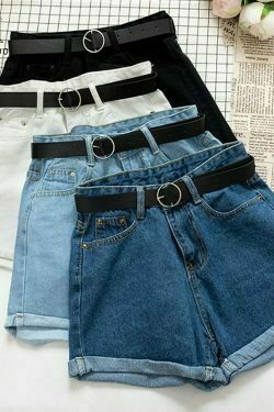 all match sashes casual women denim shorts crimping high waist slim summer jeans shorts feminino chic hot ladies bottom & 8211 shorts 6328