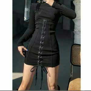 black corset knit mini dress & 8211 sexy bodycon winter party dress 5420