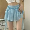 blue high waist ruffle mini skirt for women & 8211 cute and sexy fairycore aesthetic 8845