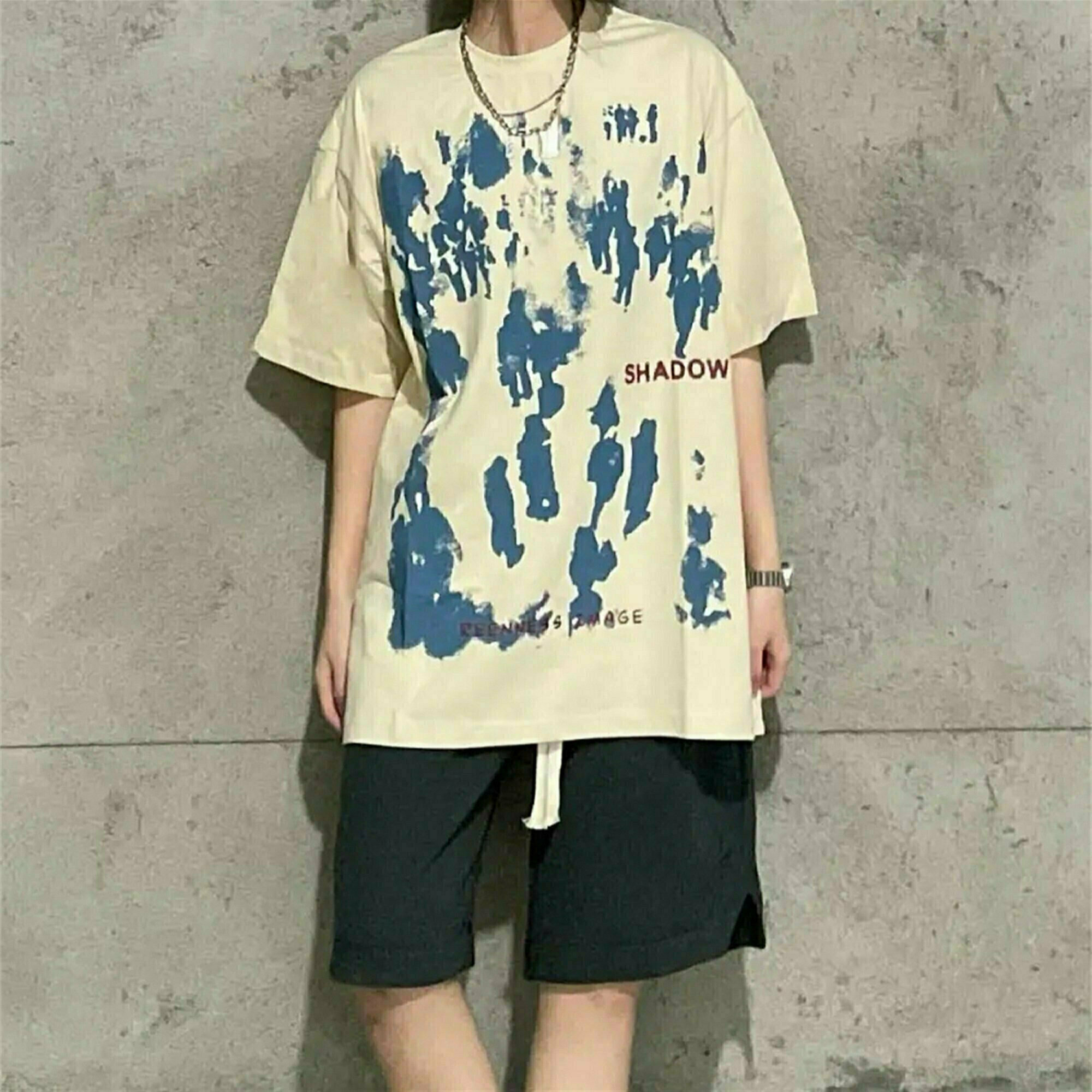 blue shadow figures graphic print t shirt & 8211 retro vintage aesthetic oversized unisex tee 1614