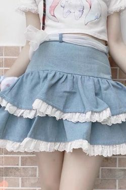 casual japanese kawaii mini skirts women bandage lace sweet cute skirts female fluffy pretty princess lolita skirts summer 7174