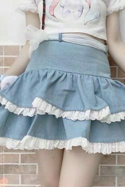 casual japanese kawaii mini skirts women bandage lace sweet cute skirts female fluffy pretty princess lolita skirts summer 8953