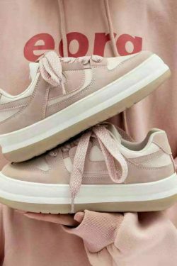 cute sneaker new women sneakers platform white pink korean sports shoes lolita casual canvas flat vulcanize running tennis basket 8228