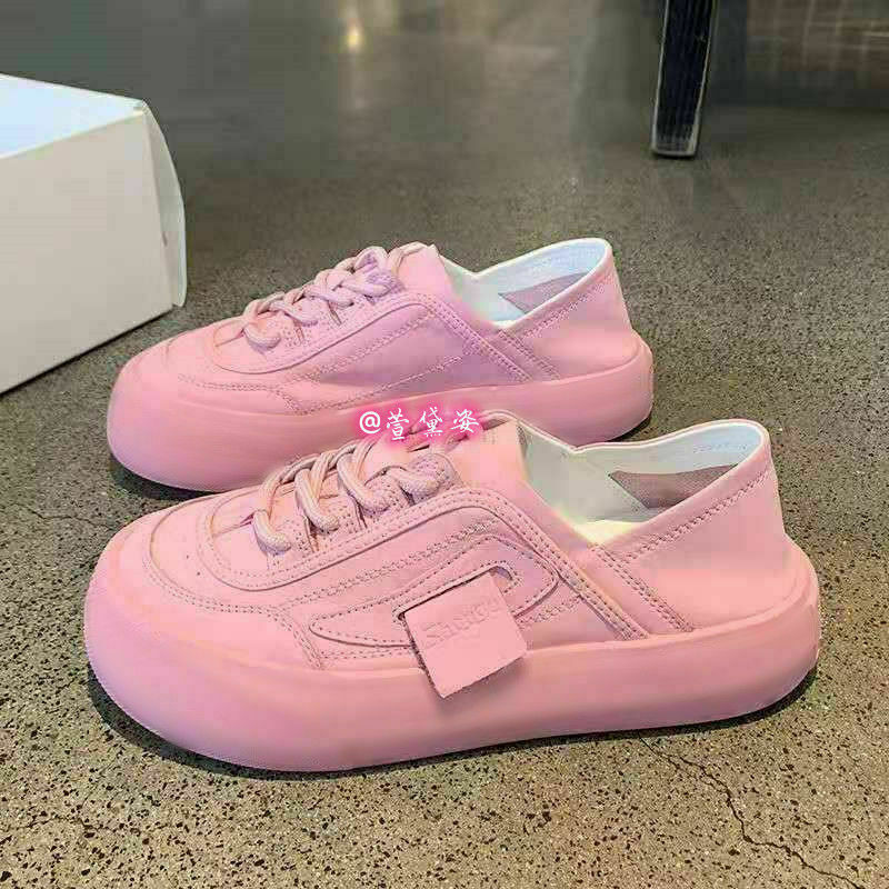 cute sneaker platform sports shoes women chunky sneakers flats tennis female casual pink kawaii trends harajuku slippers 3684