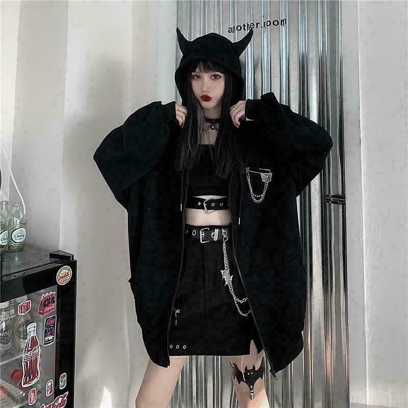 dark devil egirl hoodie & 8211 y2k aesthetic fashion 1351