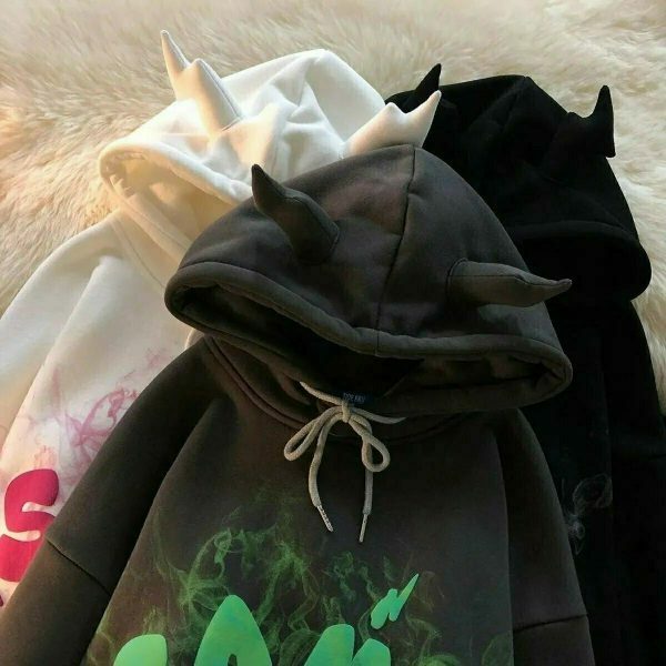 harajuku angel ears graphic hoodie & 8211 y2k clothing 6890