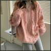 harajuku pink knit hooded cardigan for women & 8211 y2k fashion 7989