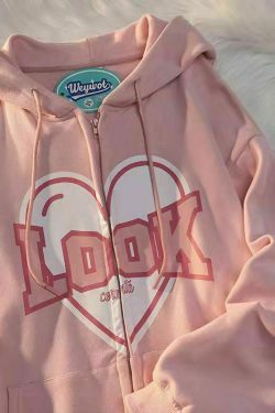 pink letter graphic harajuku hoodie & 8211 y2k aesthetic 7393