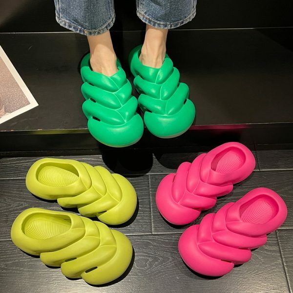 summer fashion cut out designer slippers women soft eva closed toe womens sandals platform non slip home slides flip flops 3972