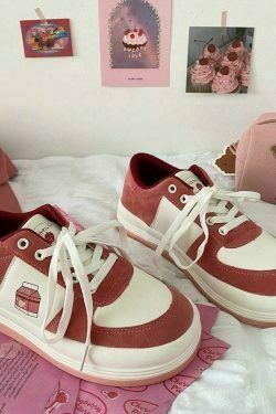 trending aesthetic style & 8211 kawaii platform sneakers 8436