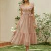 v neck mesh polka dot summer tulle party dress & 8211 backless pink ruffle sleeveless maxi 2990