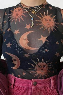 vintage clothing & 8211 sun moon stars mesh blouse 6777