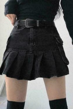 vintage skirt fashion style & 8211 gothic dark cargo pleated mini skirt 8983