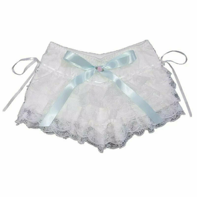 y2k aesthetic lace ribbon coquette shorts 6113