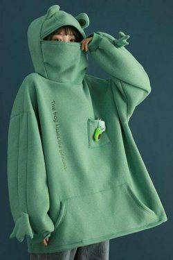 y2k aesthetic outfits & 8211 y2k aesthetic clothing vintage & 8211 cute frog letter zipper pocket oversized hoodie the frog 7057