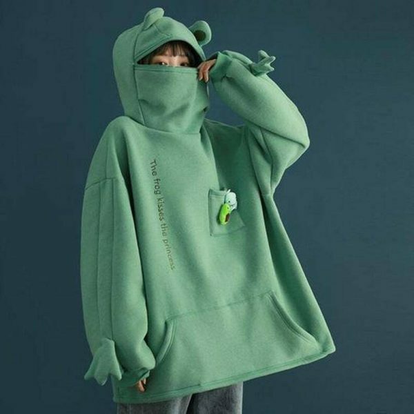 y2k aesthetic outfits & 8211 y2k aesthetic clothing vintage & 8211 cute frog letter zipper pocket oversized hoodie the frog 7057