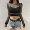 y2k aesthetic outfits clothing style aesthetic mesh crop top vintage indie clothes 1215