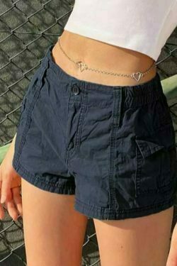 y2k cargo mini shorts with low waist and pockets 6091