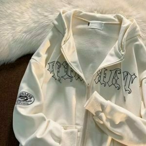 y2k embroidered anime hoodie & 8211 full zip unisex 8478