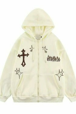 y2k flame embroidered harajuku hoodie zip up sweatshirt 6370