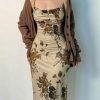 y2k floral print maxi dress & 8211 backless straps elegant party dress 1539