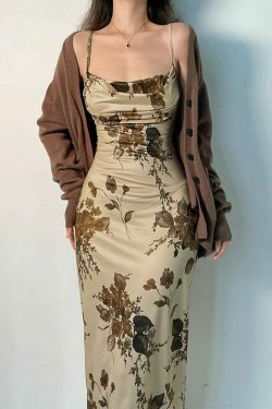 y2k floral print maxi dress & 8211 backless straps elegant party dress 1539