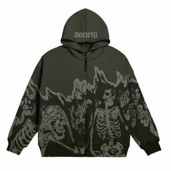 y2k gothic skeleton zip up hoodie & 8211 gothic aesthetic fashion 7887