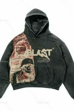 y2k gothic skull hoodie for men & 8211 alphabet blast print 2324