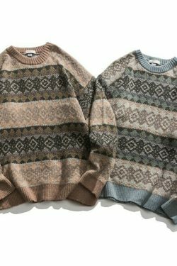 y2k gray knitted sweatshirt & 8211 retro harajuku style 1900