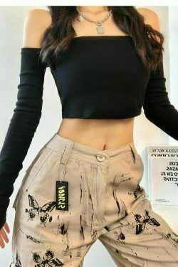 y2k high waist butterfly cargo pants for women 3077