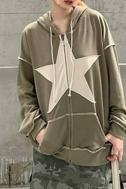 y2k patchwork star oversized hoodie 2698