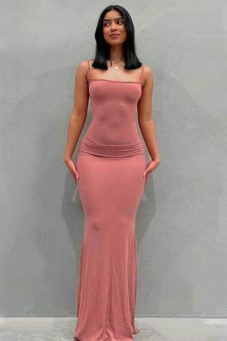 y2k satin slip sleeveless backless maxi dress & 8211 pink 3481