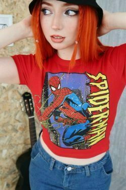 y2k spiderman crop top & 038 crewneck shirt unisex superhero tees 7970