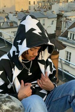 y2k star print zip up oversized hoodie & 8211 men& 8217s fashion 5239