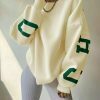 y2k women& 8217s letter print sweatshirt & 8211 thick casual pullover for fallwinter 5388