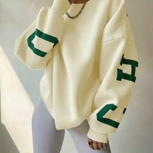 y2k women& 8217s letter print sweatshirt & 8211 thick casual pullover for fallwinter 5388