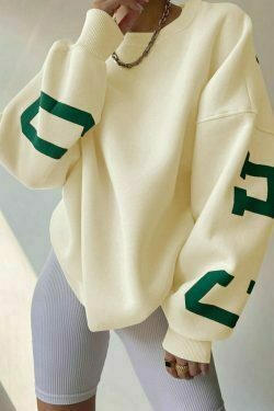 y2k women& 8217s letter print sweatshirt & 8211 thick casual pullover for fallwinter 6079