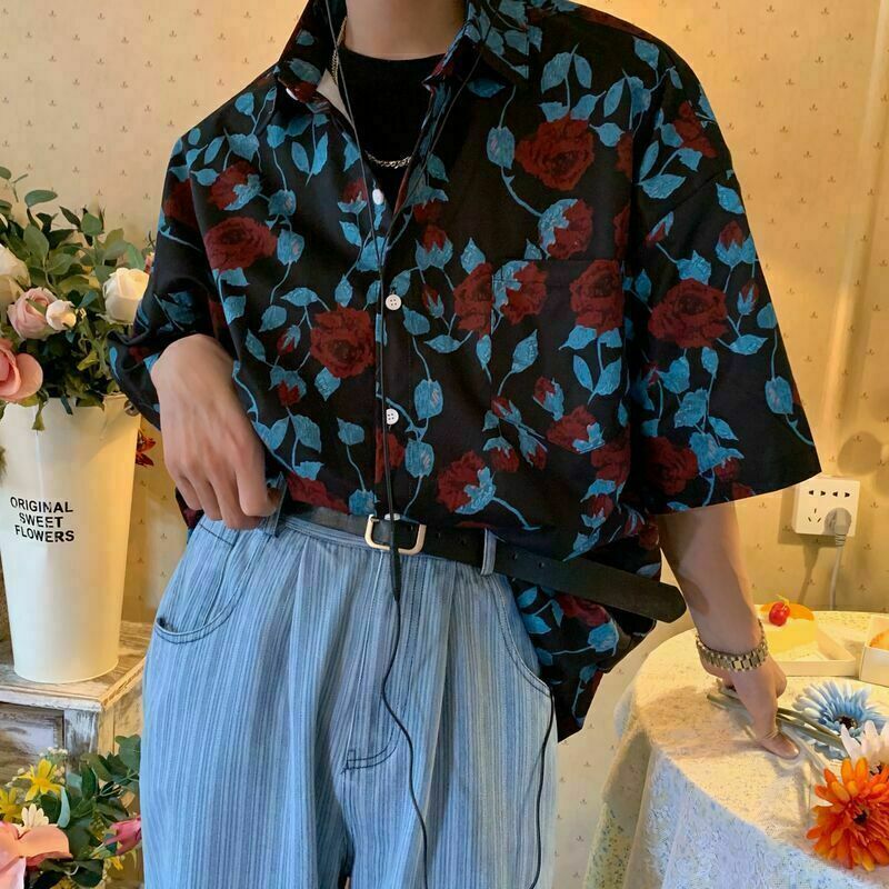 y2kaesthetic vintage harajuku blouses women oversized aesthetic floral print shirts female streetwear grunge top streetwear korean 8281