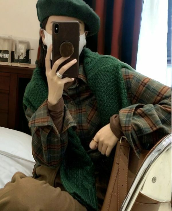 dark academia vintage plaid oversize blouse grunge japanese streetwear korean fashion 6hlab