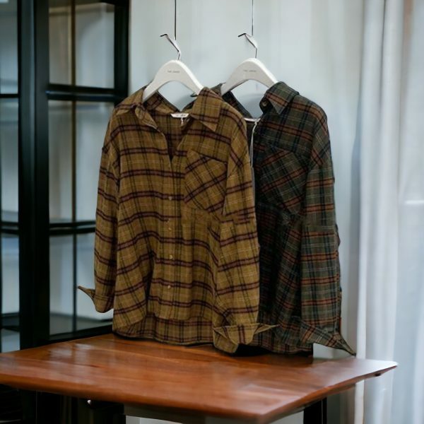 dark academia vintage plaid oversize blouse grunge japanese streetwear korean fashion gnfo5